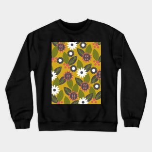 Mustard floral garden with leaves Crewneck Sweatshirt